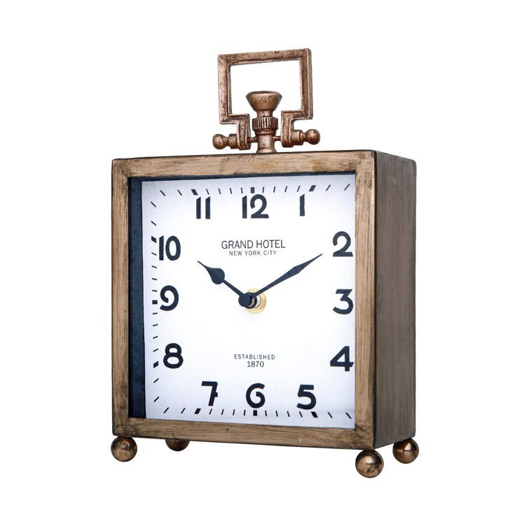 Williston Digital Metal Electric Tabletop Clock in Rose Gold